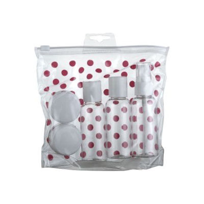 7pcs bouteilles vides cosmétiques portables kits de voyage pour les compagnies aériennes acceptable logo du client