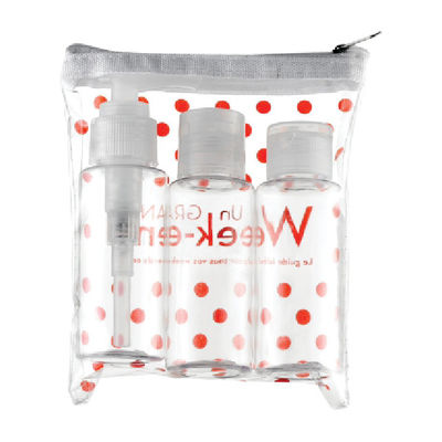 Couleurs transparentes et personnalisées Bouteilles de voyage de 80 ml avec pulvérisateur de type pompe scellante