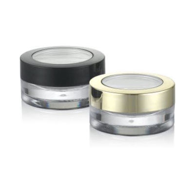 PS Matériau Structure 5 ml Emballage cosmétique Verre à crème en plastique noir ambré clair avec couvercle