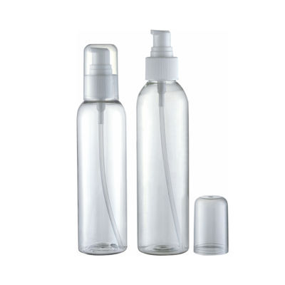 Bouteille en plastique PET transparente cosmétique de 150 ml avec pulvérisateur de pompe à lotion en couleur personnalisée