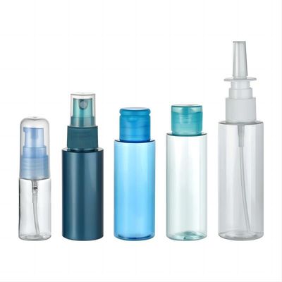 Bouteilles en plastique PET de 15 ml, 30 ml, 40 ml, 50 ml et 60 ml avec pulvérisateur ou capuchon en plastique