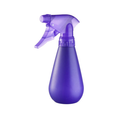 Bouteille en PE de 250 ml de couleur personnalisée et pulvérisateur à déclencheur en forme de goutte